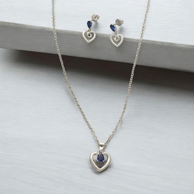 "Unique (92.5) Sterling Silver Pendant Set - JPAUG-24-011 - Click here to View more details about this Product